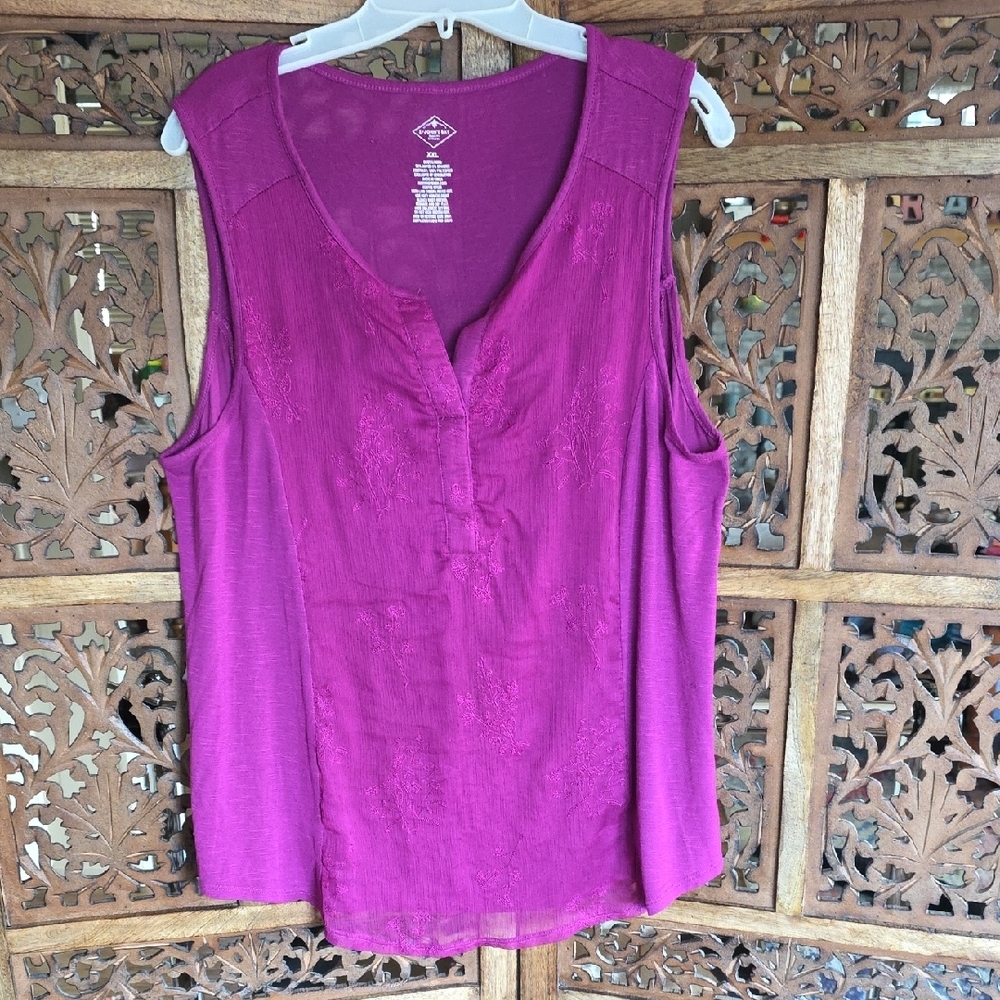 St. John's Bay Magenta Sleeveless Blouse